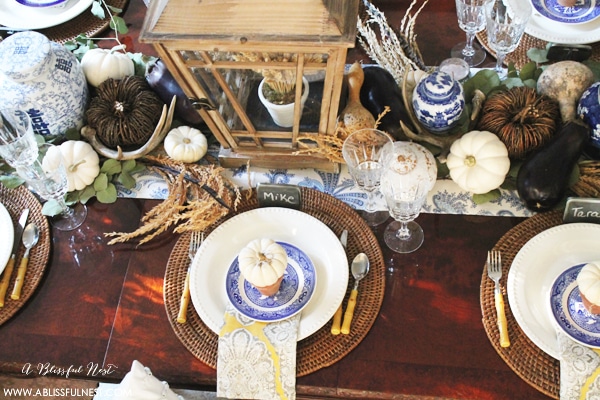 Fall Thanksgiving Tablescape by A Blissful Nest 