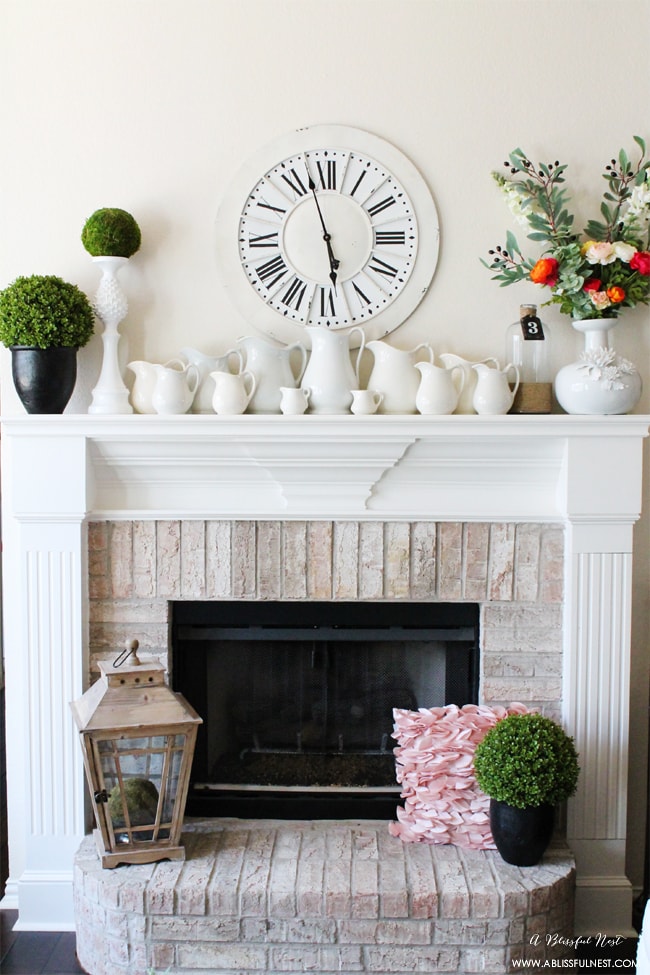 Spring Mantel Ideas by A Blissful Nest