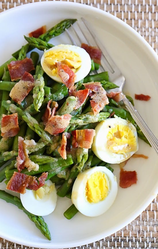 Asparagus Egg and Bacon Salad with Dijon Vinaigrette