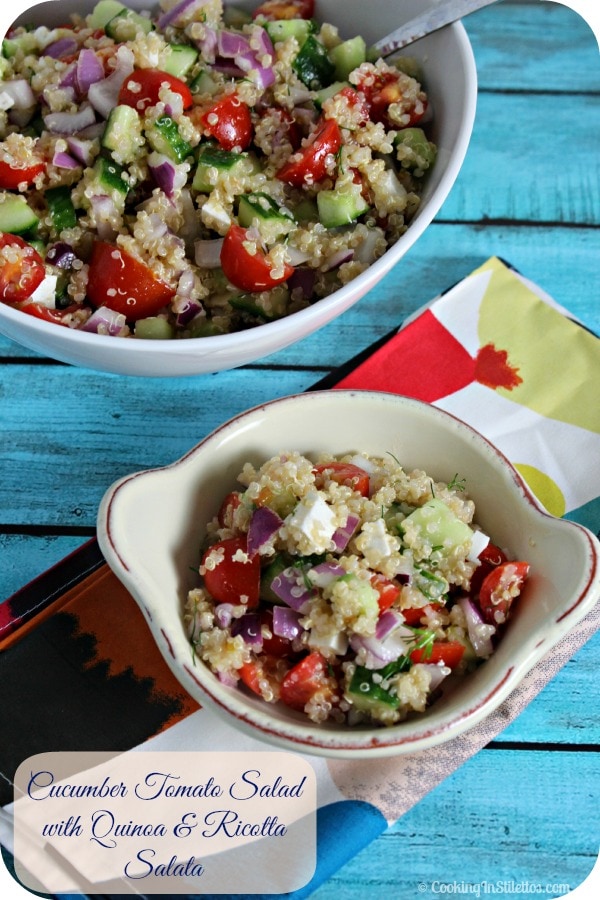 Cucumber Tomato Salad with Quinoa and Ricotta Salata
