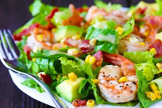 Shrimp Avocado and Roasted Corn Salad