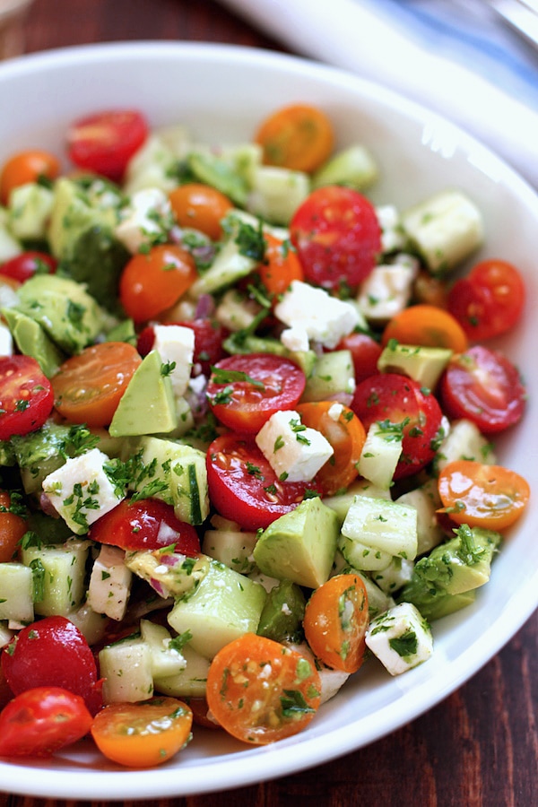 Tomato Cucumber Avocado Salad