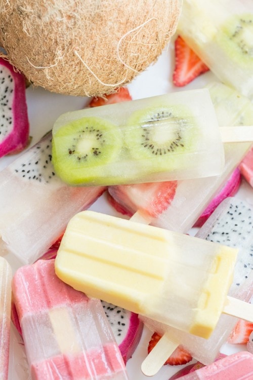Coconut Water Fruit Popsicles