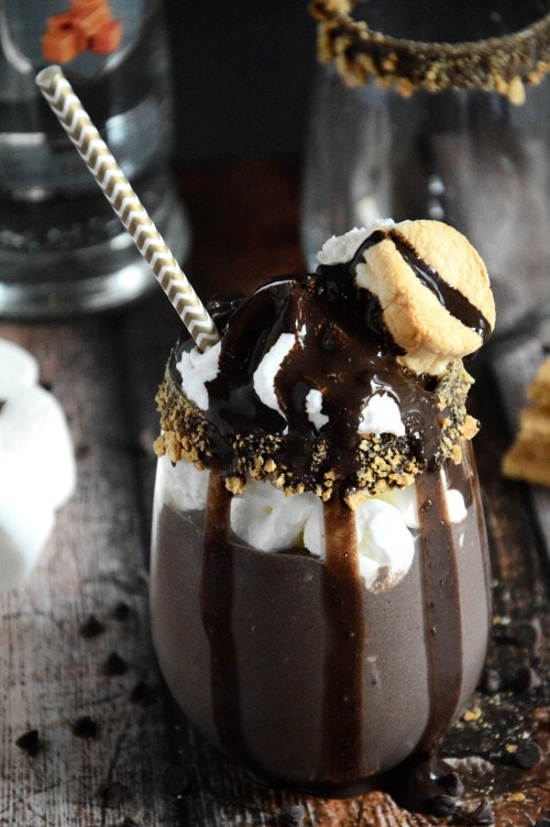 Tipsy Caramel Smores Milkshake