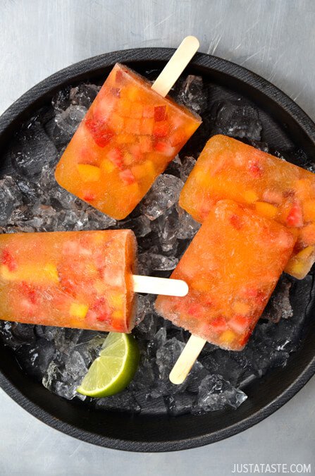 White Peach Sangria Popsicles