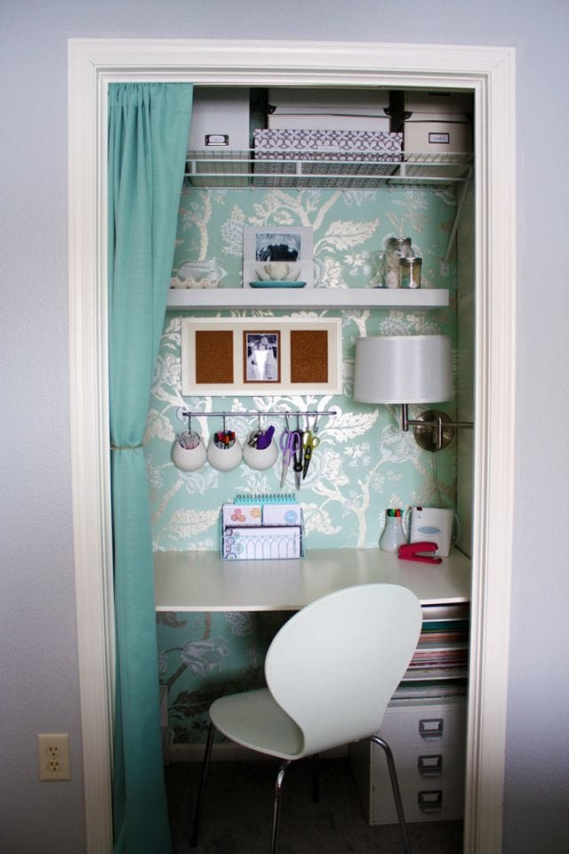 Cut a space out of the closet for a small home office