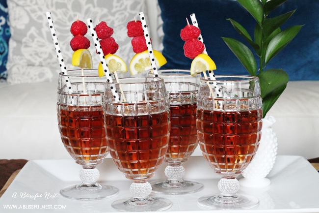 Spiked Raspberry Iced Tea by A Blissful Nest
