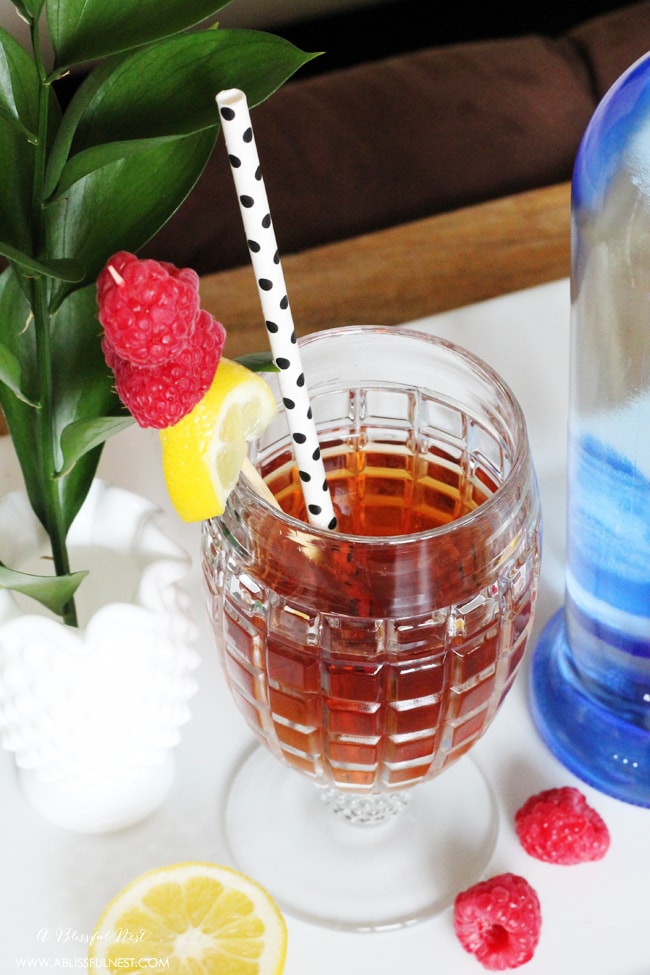 Spiked Raspberry Iced Tea by A Blissful Nest 
