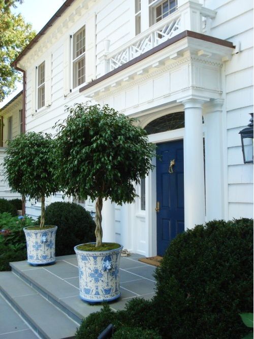Popping blue and white on the exterior of a home is so beautiful and gives it a whisical touch!