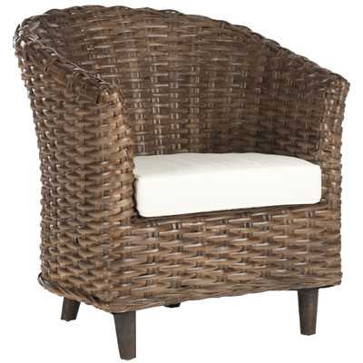 Adore the pattern on this accent chair! 25 of the best affordable accent chairs on ablisfulnest.com