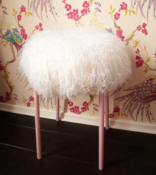 IKEA Hack Mongolian Lamb Stool