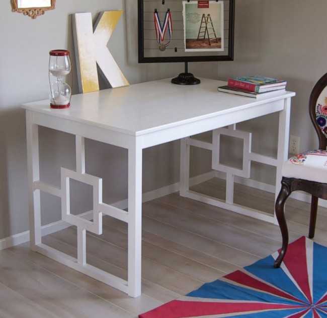 IKEA Hack Table into Chic Desk