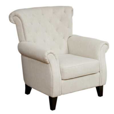Adore the tufting on this accent chair! 25 of the best affordable accent chairs on ablisfulnest.com