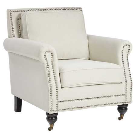 Adore the nailheads on this accent chair! 25 of the best affordable accent chairs on ablisfulnest.com