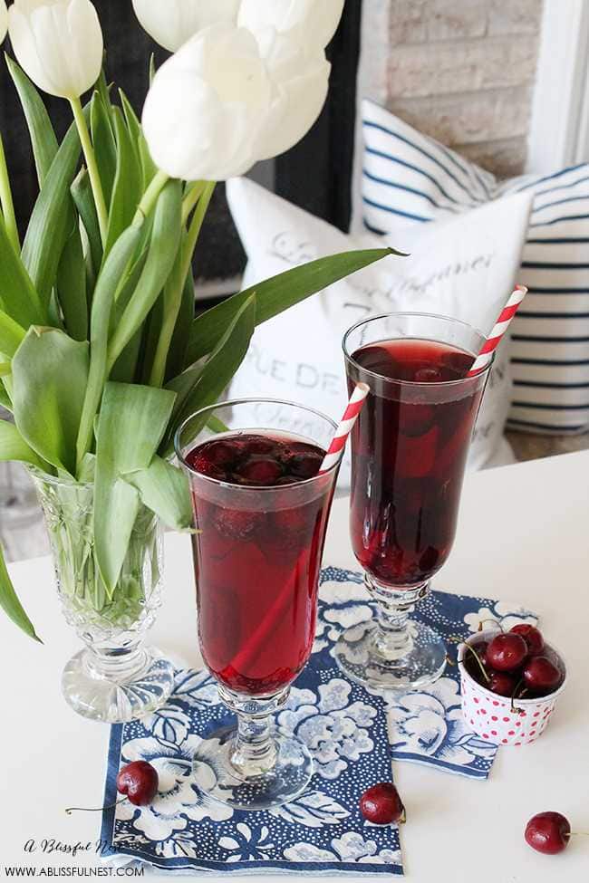 A fun twist to a sangria recipe! Check it out on https://ablisfulnest.com/ #sangria #cocktailrecipe