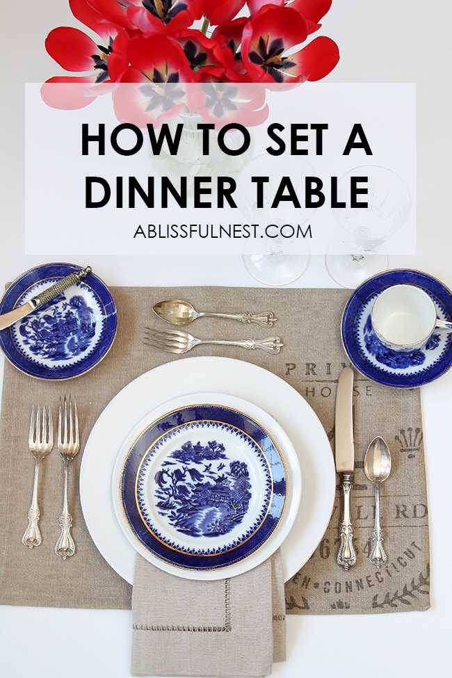 Set the perfect dinner table! We are showing you a simple and easy guide to set a table for your next dinner party. https://ablisfulnest.com/ #placesettings #tabledecor #tablesetting #designtips #entertainingideas 