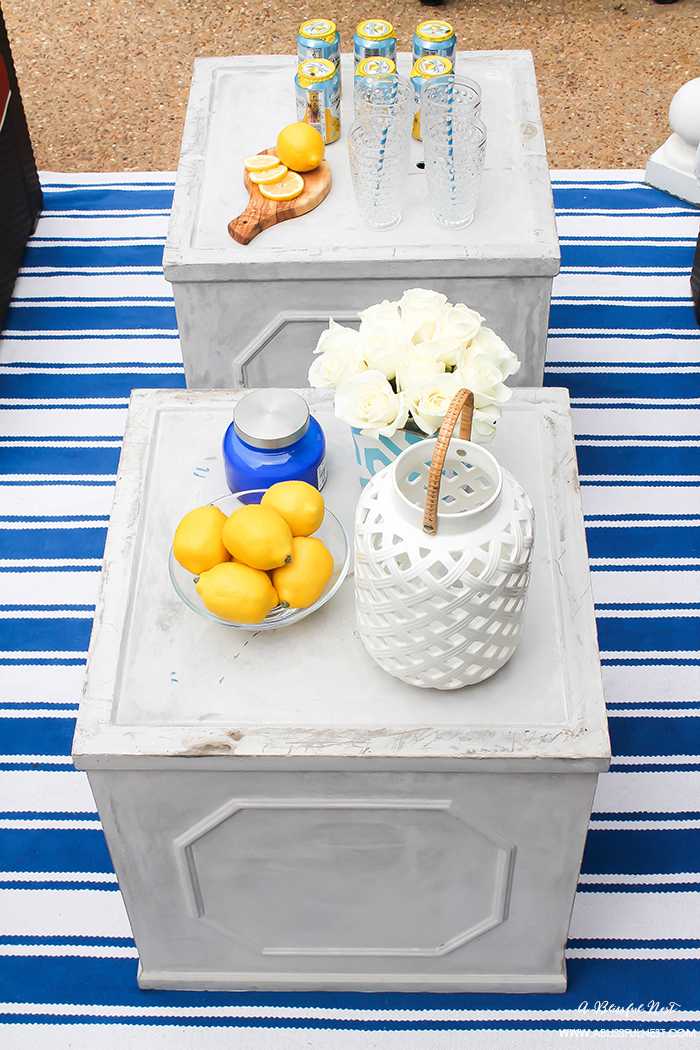 If you've got a small patio then you are not alone. BUT you do not have to sacrifice that designer look because of space issues. We are showing you simple tips to get that designer look with these small patio solutions. Via A Blissful Nest https://ablisfulnest.com #patiodecor #backyarddecor #homedecor #interiordesign #designtips
