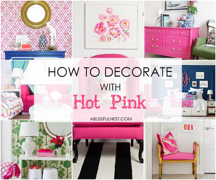 Do you love hot pink but don’t know how to add it into your home decor? We’ve got design tips just for you on hot to use hot pink in your home and paint colors to choose from. Check out A Blissful Nest for more details. https://ablisfulnest.com/ #designtips #interiordesign #pinkroom #paintcolor 