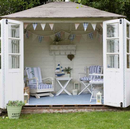 Seaside Garden Room via House to Home, The Best She Sheds 