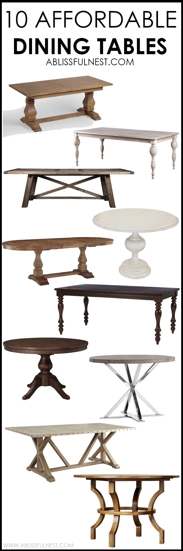 I cannot believe all these dining tables are so affordable! This is such a great round up of dining tables from farmhouse style to a more transitional look. More on https://ablisfulnest.com/ #diningroom #diningtable #designtips #homedecor #diningroomideas