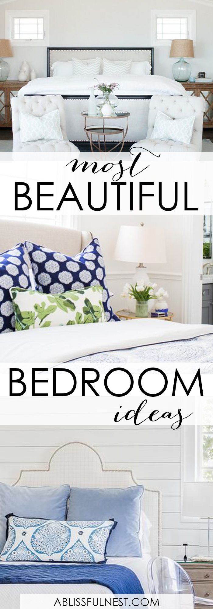 These are the most gorgeous bedrooms I’ve ever seen! So many great ideas for decorating your bedroom. https://ablisfulnest.com/ #masterbedroom #bedroomideas #masterbedroomideas