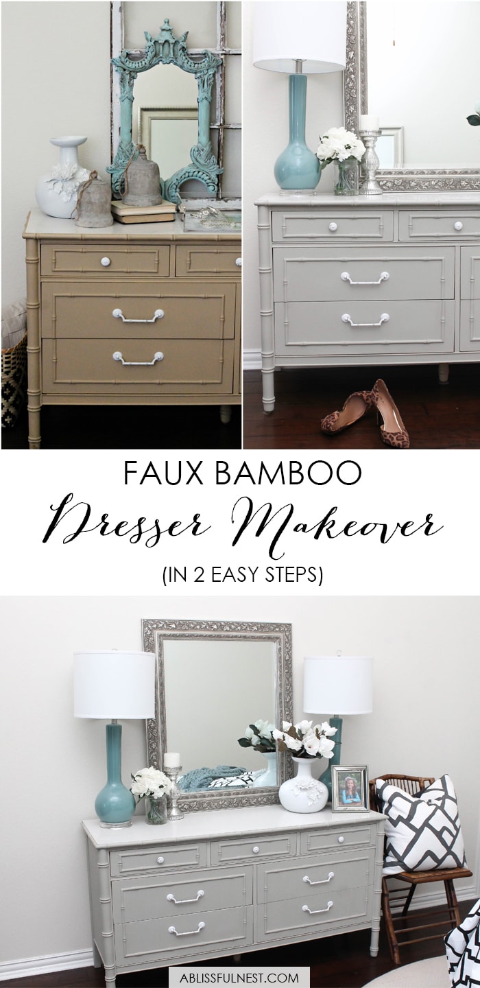 Follow this simple tutorial on how to use chalk furniture paint to makeover a piece of furniture. Such a gorgeous chalk furniture paint dresser makeover by A Blissful Nest. https://ablisfulnest.com/ #chalkpainttutorial #chalkpaintmakeover #dresser #furnituremakeover #bedroomideas