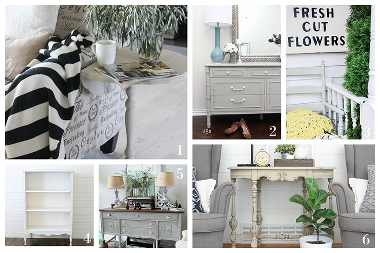 Check out these amazing chalk furniture paint makeovers by some amazing bloggers! Love these tutorials on a easy diy for your flea market finds!