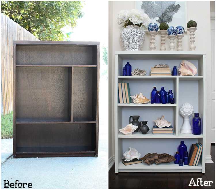 Got an old bookcase that needs to be updated? Checkout how this bookcase went from boring to fabulous with just a few easy steps! See more on https://ablisfulnest.com/ #bookcasemakeover #diybookcase #chalkfurniturepaint
