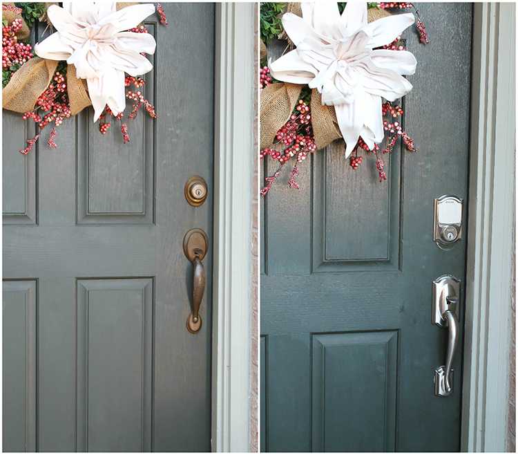 Get your home ready for the holidays with a simple and easy update. I ADORE Schlage hardware and its stylish look and secure features! See more on https://ablisfulnest.com/ 