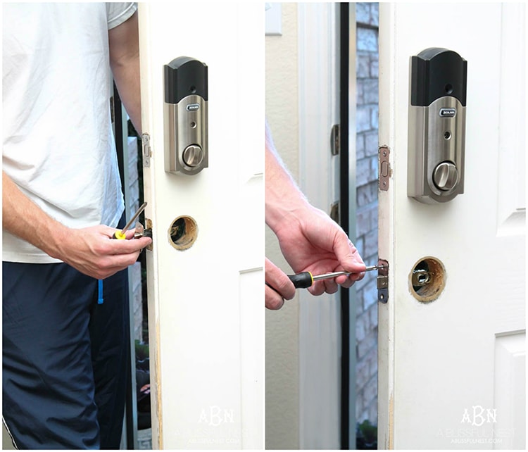 Get your home ready for the holidays with a simple and easy update. I ADORE Schlage hardware and its stylish look and secure features! See more on https://ablisfulnest.com/ 