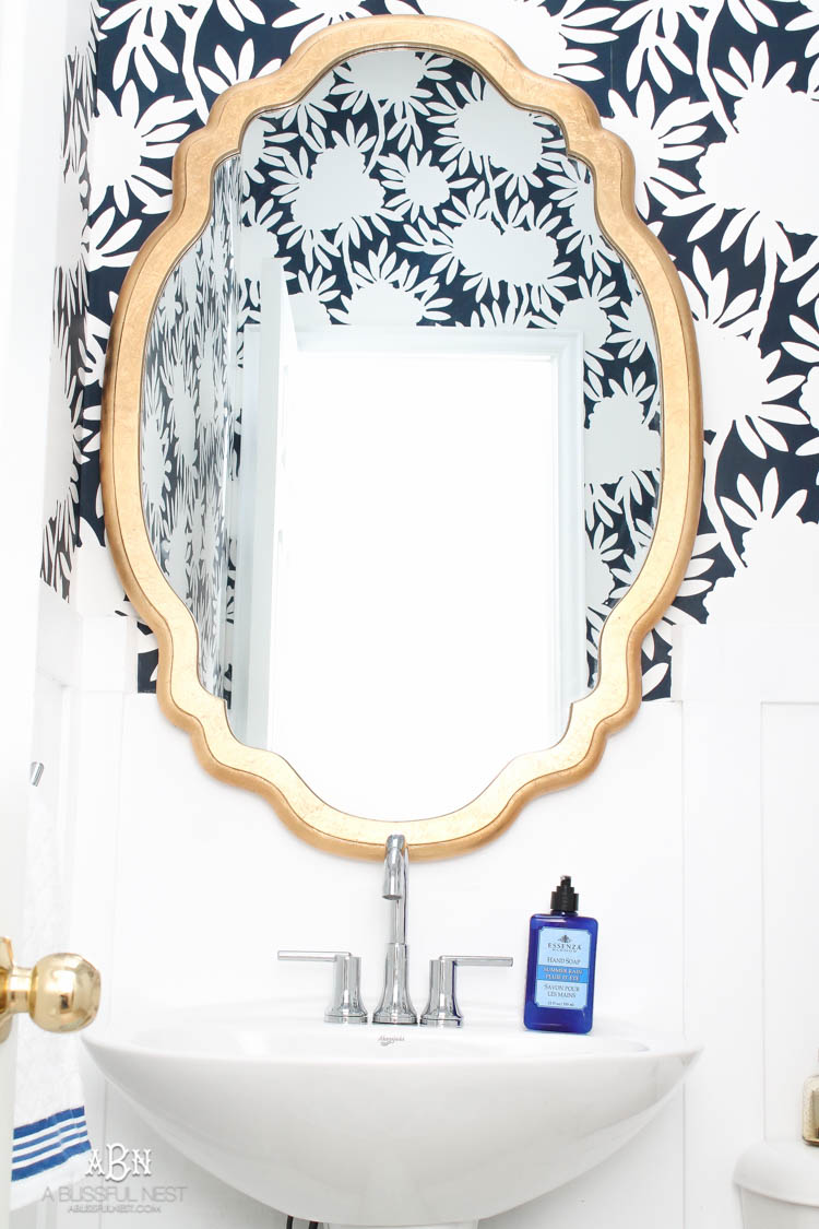 This is such a huge transformation on this bathroom with not many updates. Checkout how with a few simple changes you can get a wow factor bathroom remodel. See more on https://ablisfulnest.com/ #bathroomremodel #bathroommakeover #ad #deltafaucet