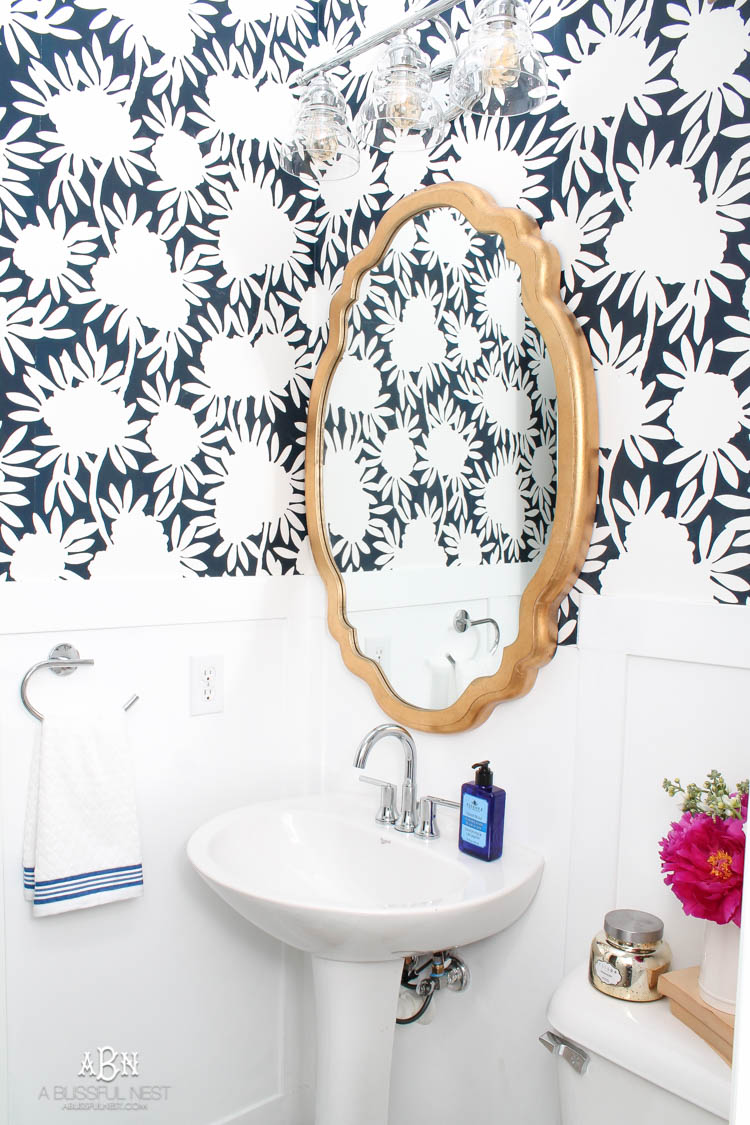 This is such a huge transformation on this bathroom with not many updates. Checkout how with a few simple changes you can get a wow factor bathroom remodel. See more on https://ablisfulnest.com/ #bathroomremodel #bathroommakeover #ad #deltafaucet