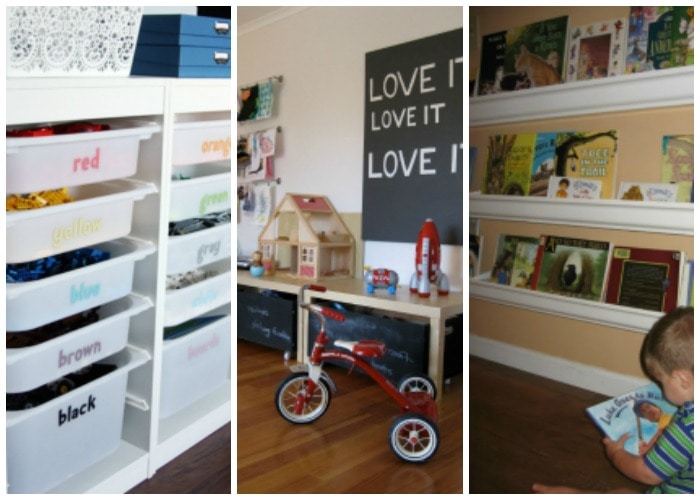 These are THE BEST playroom organization ideas! So many ideas to get your kids toys corralled and organized. See more on https://ablisfulnest.com/ #playroomorganization #organizationideas