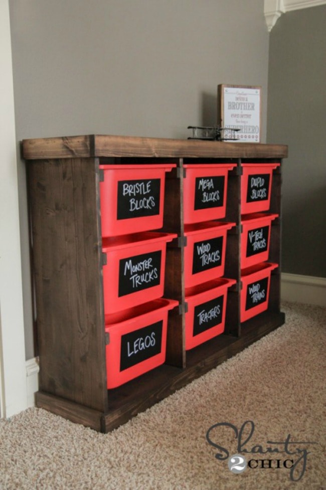 Shanty 2 Chic, Playroom Organization Ideas via A Blissful Nest
