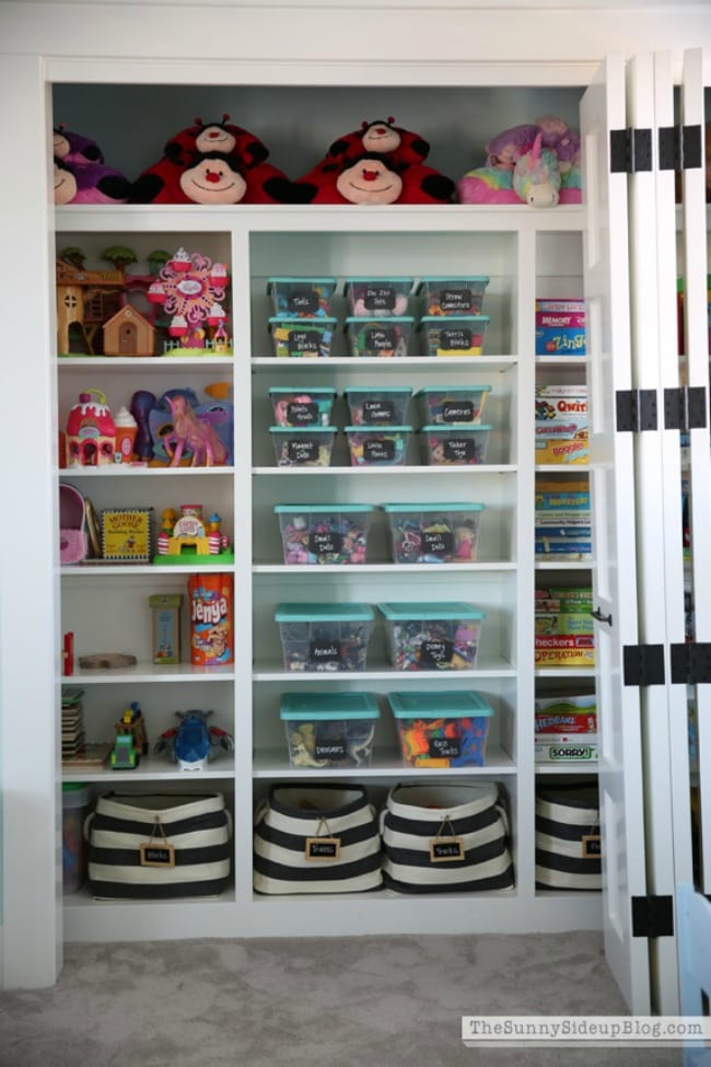 Sunny Side Up, Playroom Organization Ideas via A Blissful Nest