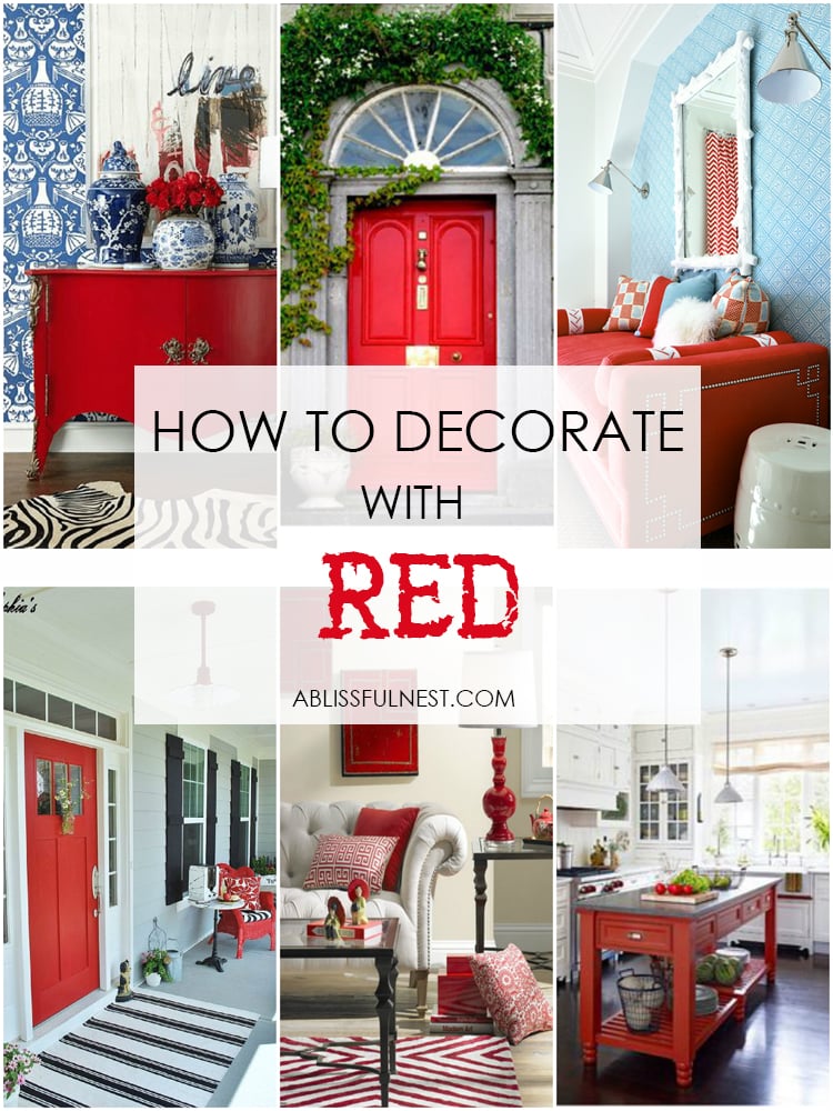 Do you love the color red but don’t know how to add it into your home decor? We’ve got design tips just for you on how to use red in your home and paint colors to choose from. Check out A Blissful Nest for more details. https://ablisfulnest.com/ #designtips #interiordesign #reddecor #paintcolor #redpaintcolor