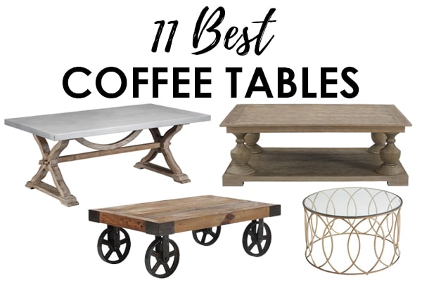 These are the most gorgeous and affordable coffee tables! From farmhouse style to a more modern look, there is something for everyone here! See more on https://ablisfulnest.com/ #livingroomdecor #farmhousedecor