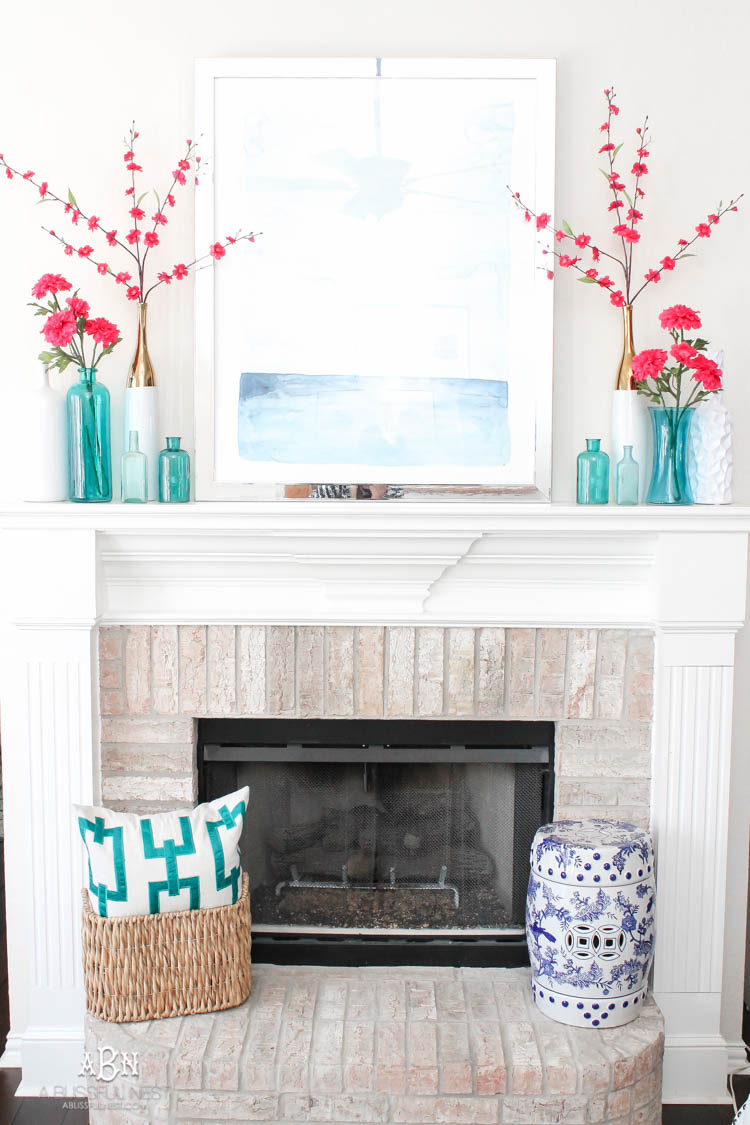 It's time to redecorate for spring! Love this fresh and inviting spring living room! See more on https://ablisfulnest.com/ #springdecorating #livingroom
