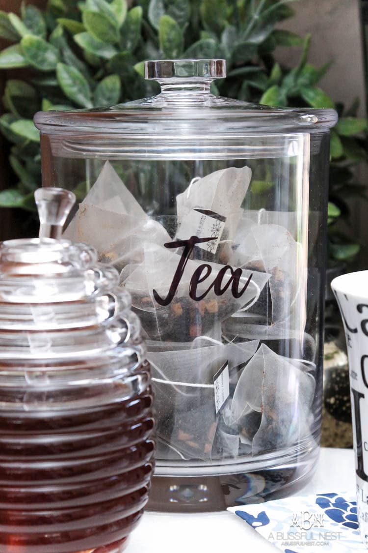 This is such a great idea! Transform a dead cabinet space with these coffee cabinet organization ideas! See more on https://ablisfulnest.com/ #coffee #coffeestation