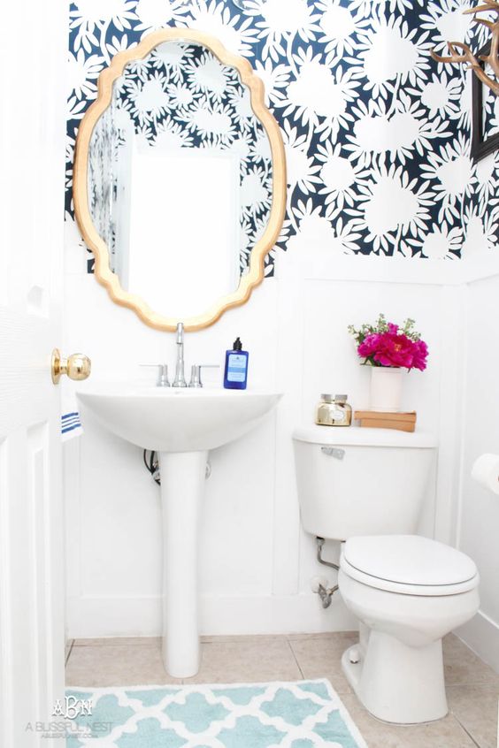 These bathroom design ideas are just gorgeous and inspiring! Making sure to bookmark these for later! See more on https://ablisfulnest.com/ #bathroom #bathroomideas #bathroomdecor