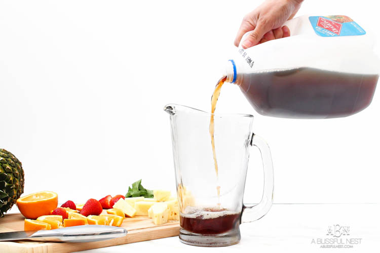 This is such a delicious sangria drink recipe celebrating Girl's Night In and the release of Fifty Shades Darker movie on dvd! See more on https://ablisfulnest.com/ #ad #drinkrecipe #FiftyShadesDarker