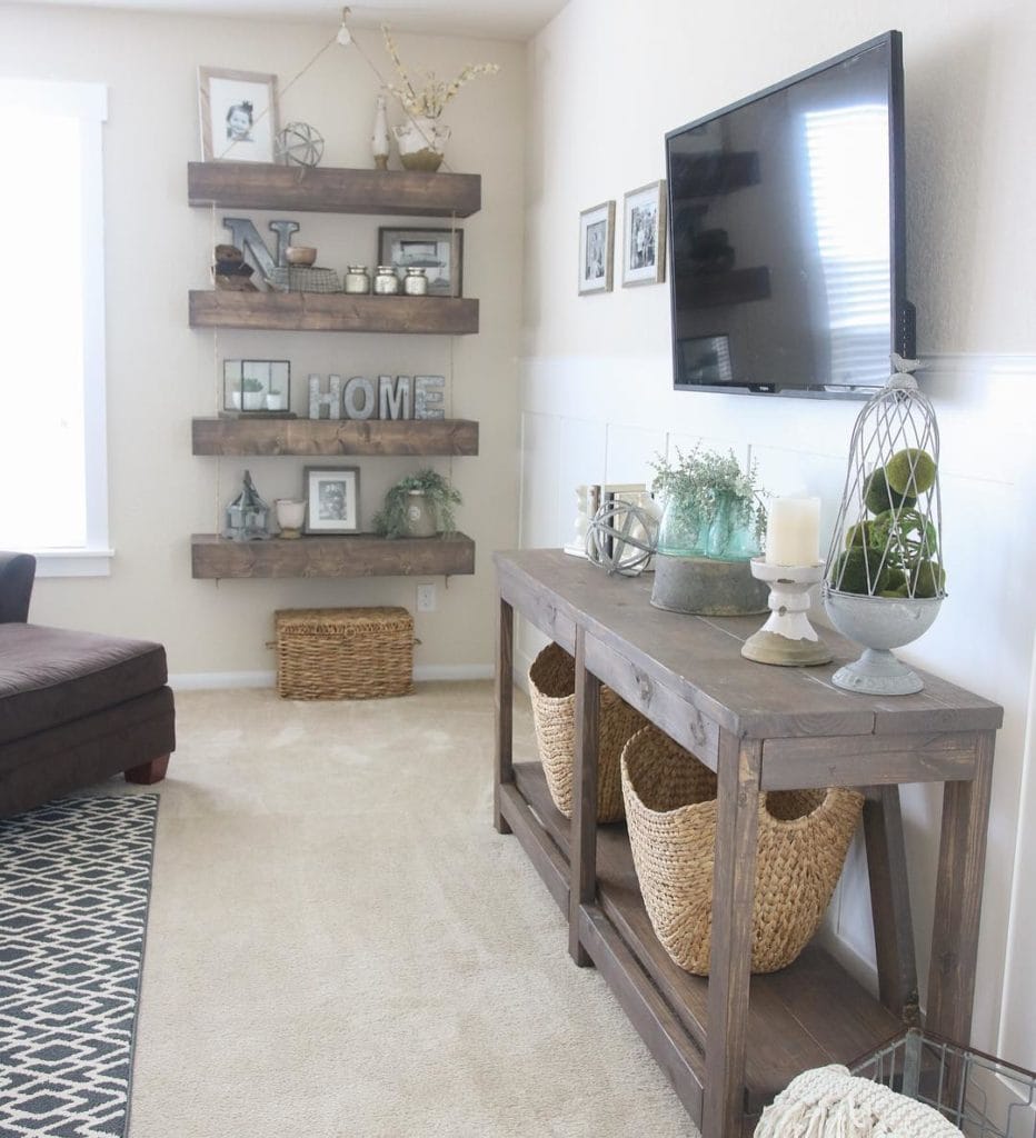 Create a family friendly living room that is still stylish yet kid friendly, head over to https://ablisfulnest.com/ for all the tips! #interiors #livingrooms #kidspaces