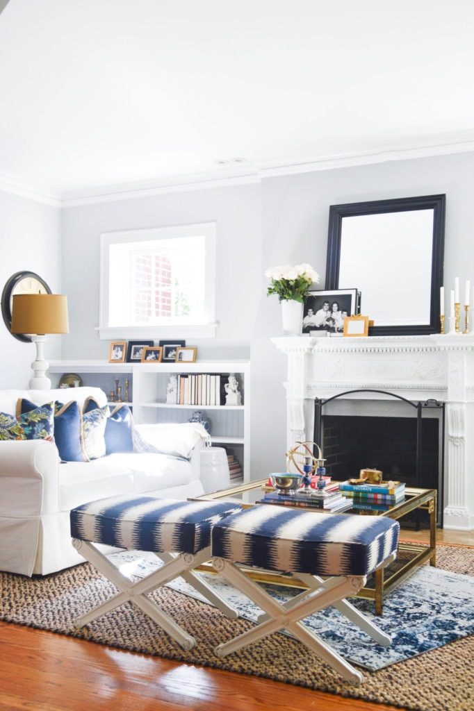 Create a family friendly living room that is still stylish yet kid friendly, head over to https://ablisfulnest.com/ for all the tips! #interiors #livingrooms #kidspaces
