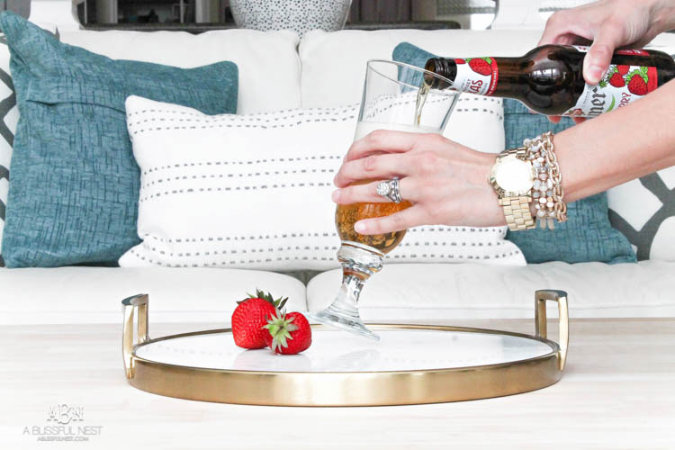 This is such a delicious beer cocktail recipe! Love the mix of strawberries and lime. See more on https://ablisfulnest.com/ #ad #totalwine #cocktailrecipe