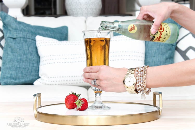 This is such a delicious beer cocktail recipe! Love the mix of strawberries and lime. See more on https://ablisfulnest.com/ #ad #totalwine #cocktailrecipe