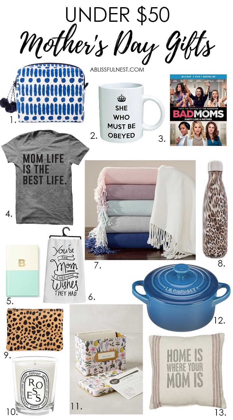 Get great Mother's Day gift ideas with this list of items all under ! See more on https://ablisfulnest.com/ #mothersday