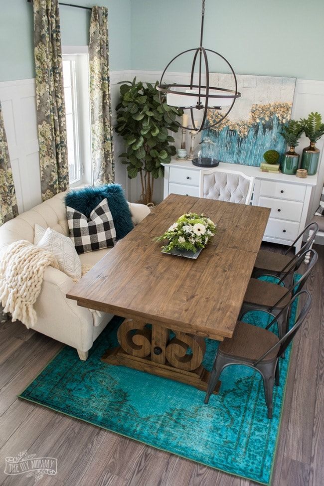 Gorgeous dining room ideas with color for a designer look and unique design ideas! see more on https://ablisfulnest.com/