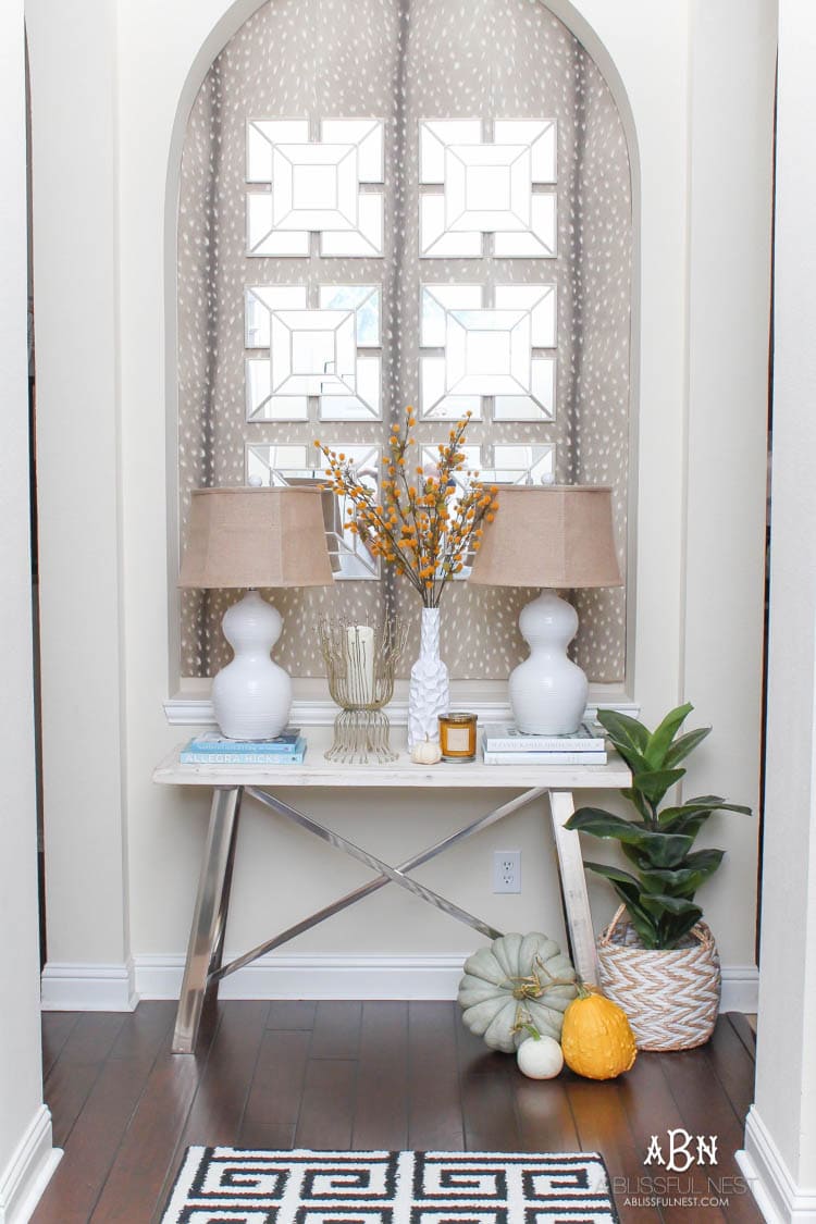 Full of rich jewel tones for fall, come visit my fall home tour! See more on https://ablisfulnest.com/ #ABlissfulNest #falldecor #falldecorideas #fall