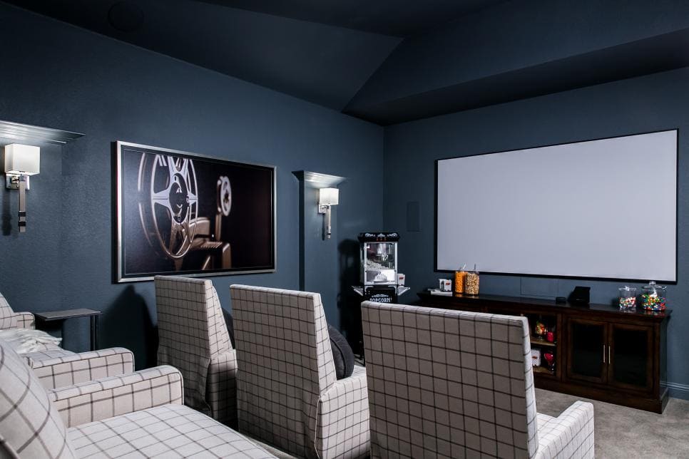 Create a family-friendly media room space with this tips + ideas. #ABlissfulNest #mediaroom #designtips