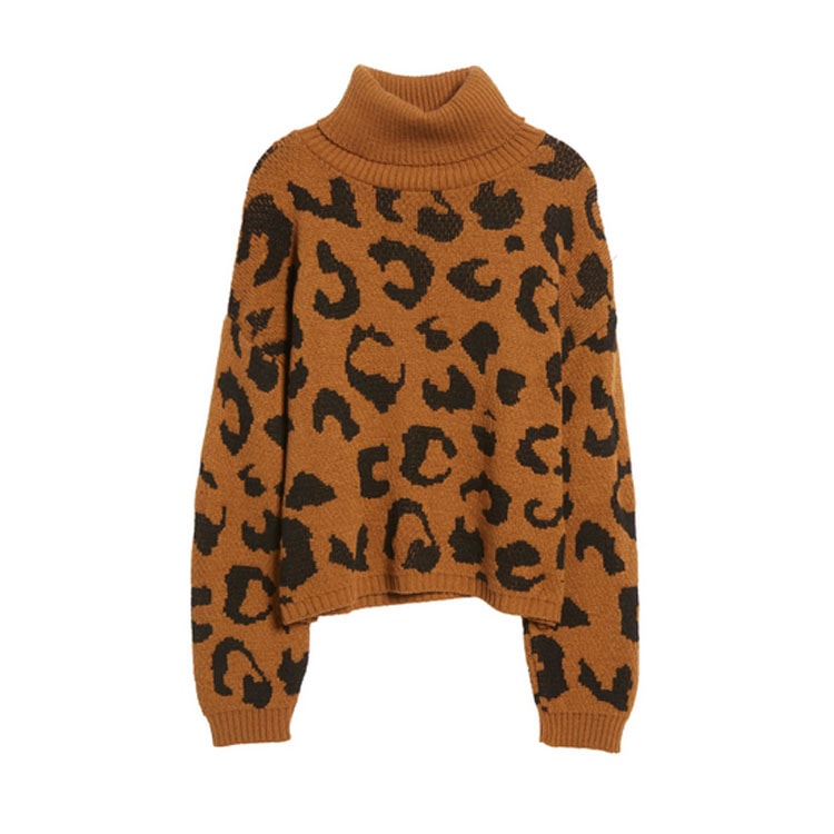 This leopard printed turtleneck sweater is under ! #ABlissfulNest